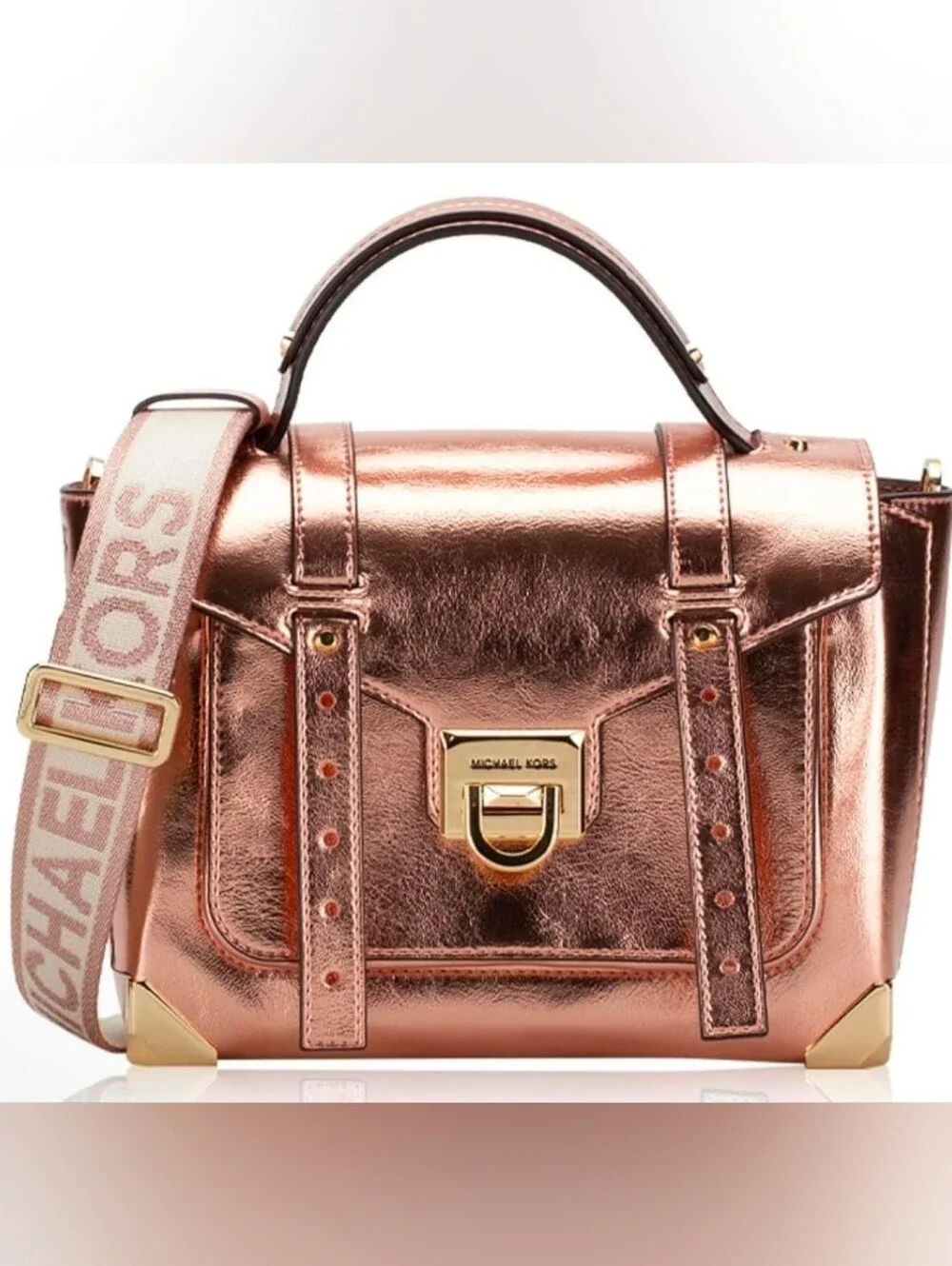 Michael Kors Manhattan Medium Patent Satchel NWOT